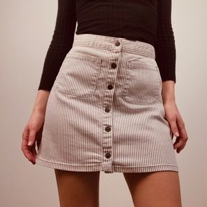 Urban Outfitters / Kimchi Blue Striped Button Down Skirt